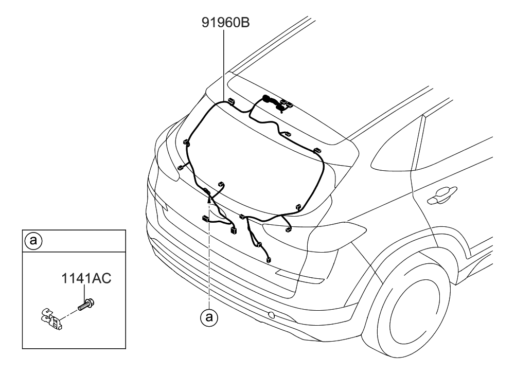 Hyundai 91681-D3200 Wiring Assembly-Tail Gate