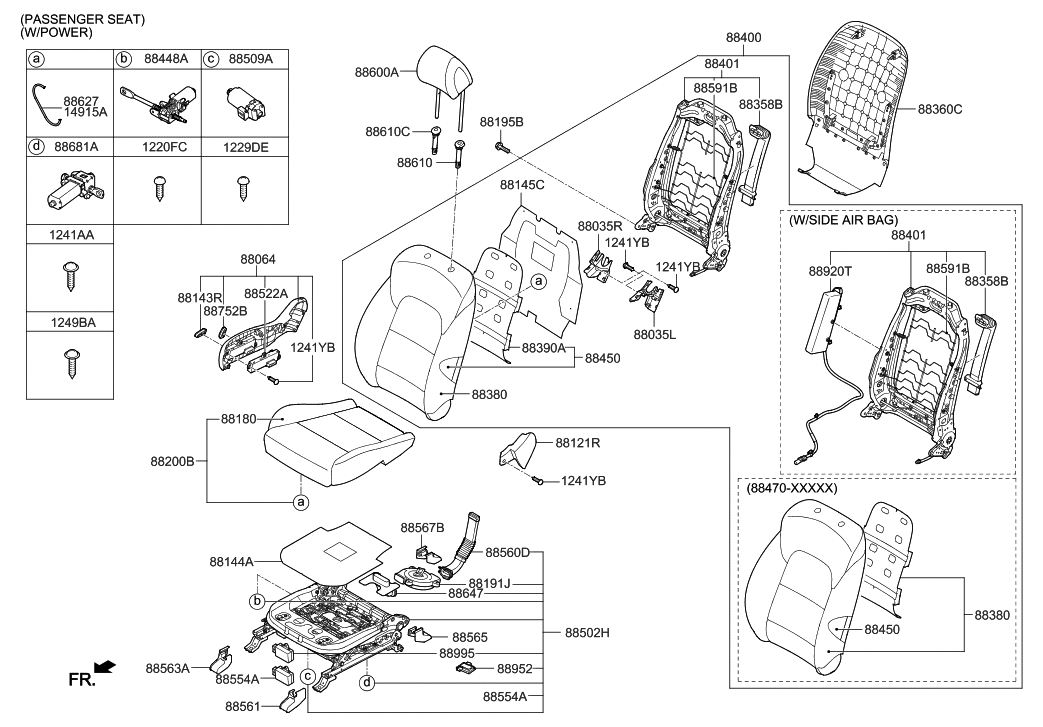 Hyundai 88280-D3550-RSM Front Cushion Covering, Right