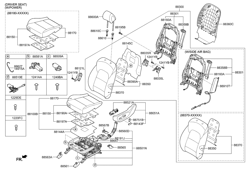 Hyundai 88370-D3260-RTH Covering Assembly-FR Back,RH