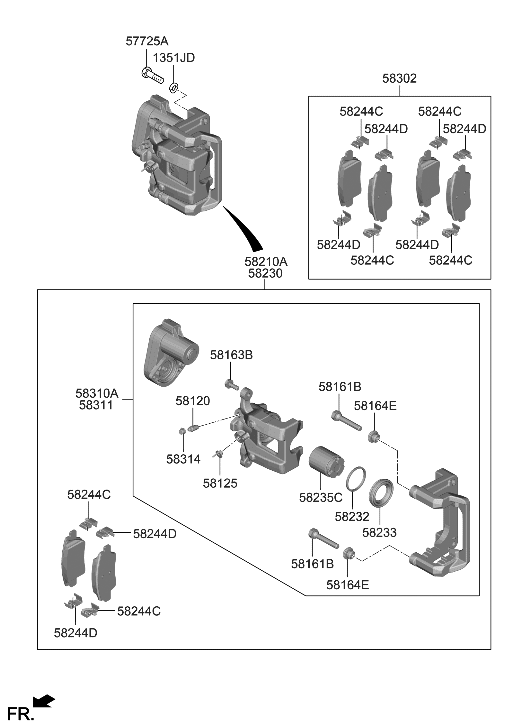 Hyundai 58302-GIA05 PAD KIT-REAR DISC BRAKE