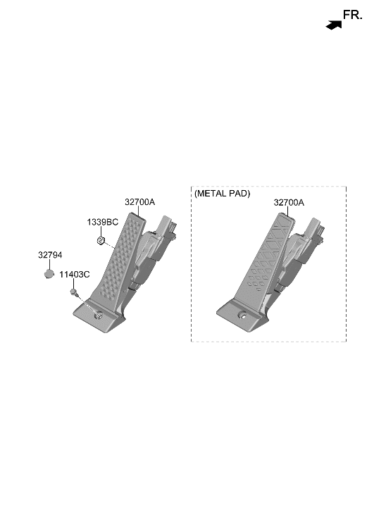 Hyundai 32700-JI100 PEDAL ASSY-ACCELERATOR