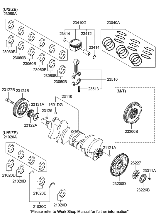 Hyundai 23041-3C700 Piston & Pin & Snap Ring Assembly
