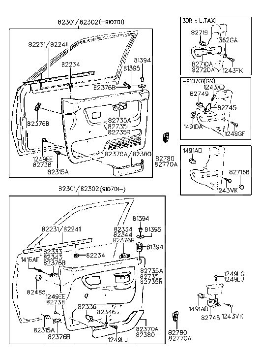 Hyundai 82370-24500-PR Pocket-Door Map,LH