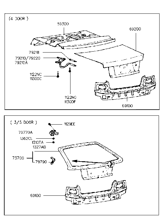 Hyundai 79220-24000 Hinge Assembly-Trunk Lid,RH