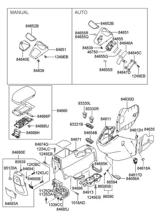 Hyundai 84635-2E002-DD Protector Assembly-Console Side,RH