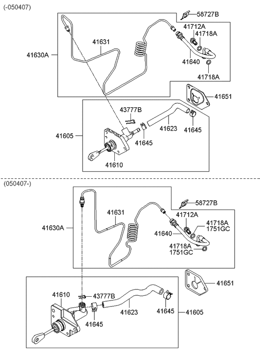 Hyundai 41605-2E070 Clutch Master/Cylinder & Hose