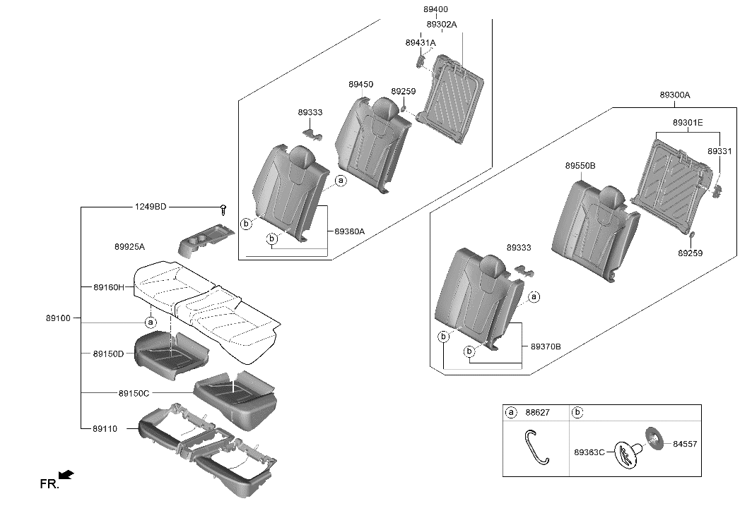 Hyundai 89160-K9700-SZG Covering Assembly-RR Seat Cushion