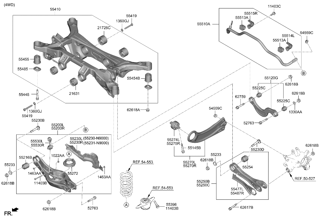 Hyundai 55270-N9000-AS ARM ASSY-RR TRAILING ARM,LH