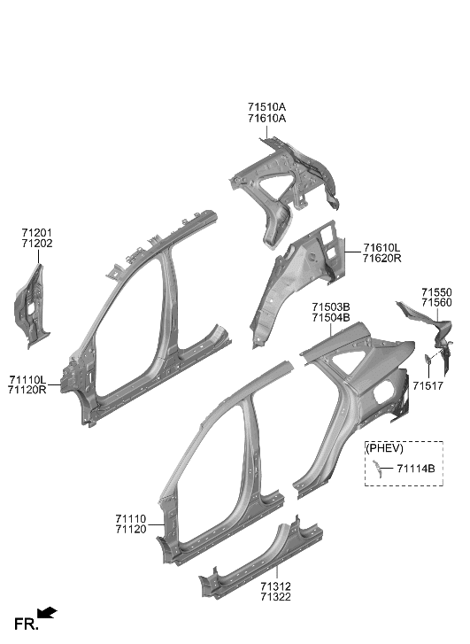 71114-P0000 Genuine Hyundai BRKT-FUEL FILLER HSG CATCH MTG