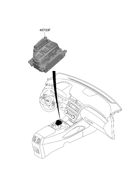 Hyundai 467W0-P0100-VCS Lever Complete-Shift By Wire