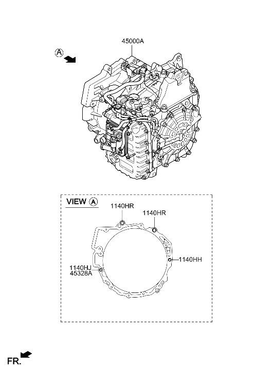 Hyundai 45000-3D550 AUTO TRANSMISSION ASSY