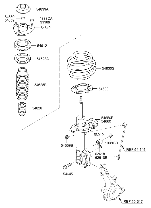 Hyundai 54661-2T230 Strut Assembly, Front, Right