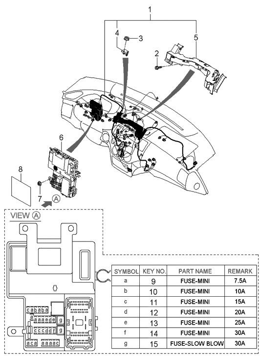 Hyundai 91955-4D070 Instrument Panel Junction Box Assembly