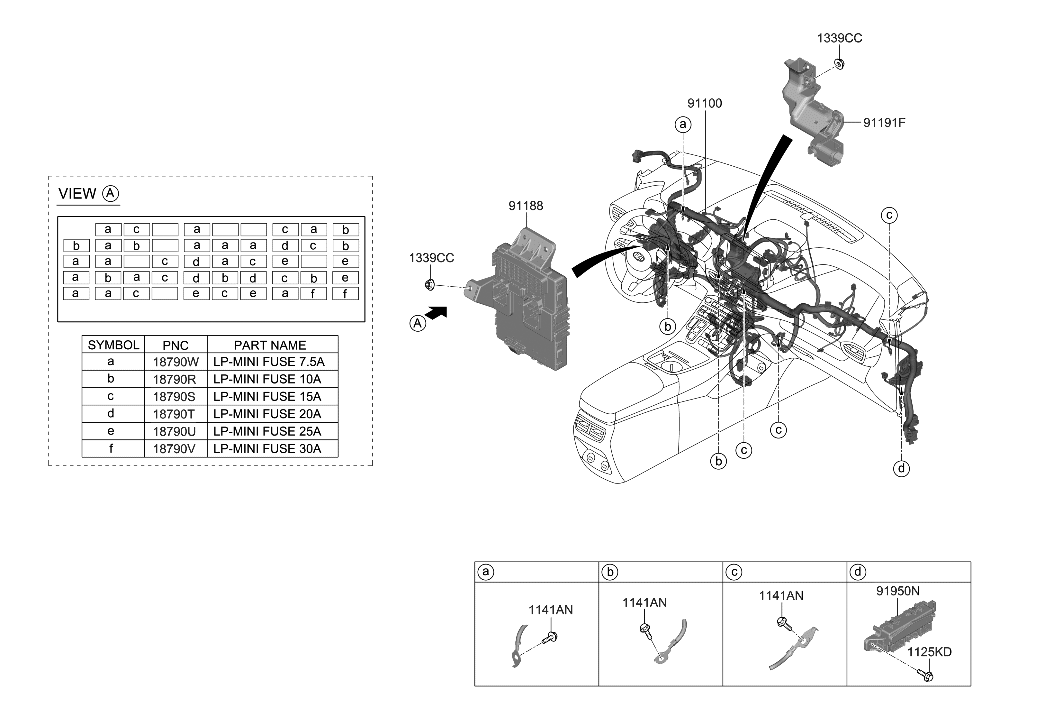 Hyundai 91950-GA030 JUNCTION BOX ASSY-I/PNL