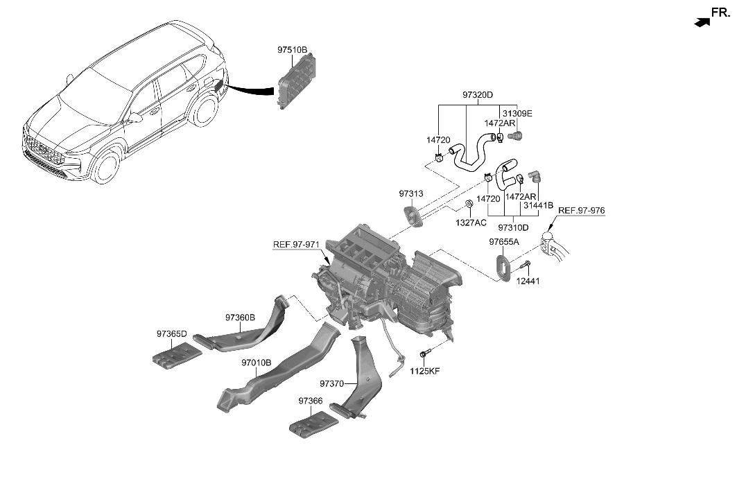 Hyundai 97311-GA000 HOSE ASSY-WATER INLET