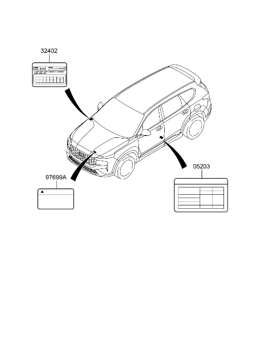 Hyundai 05203-GA320 LABEL-TIRE PRESSURE