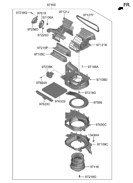 Hyundai 97100-GA000 BLOWER UNIT