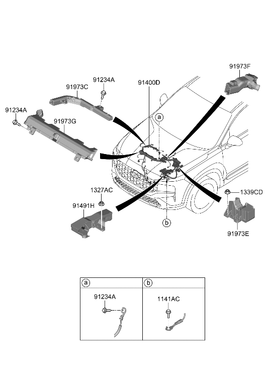 Hyundai 91400-GA011 WIRING ASSY-CONTROL