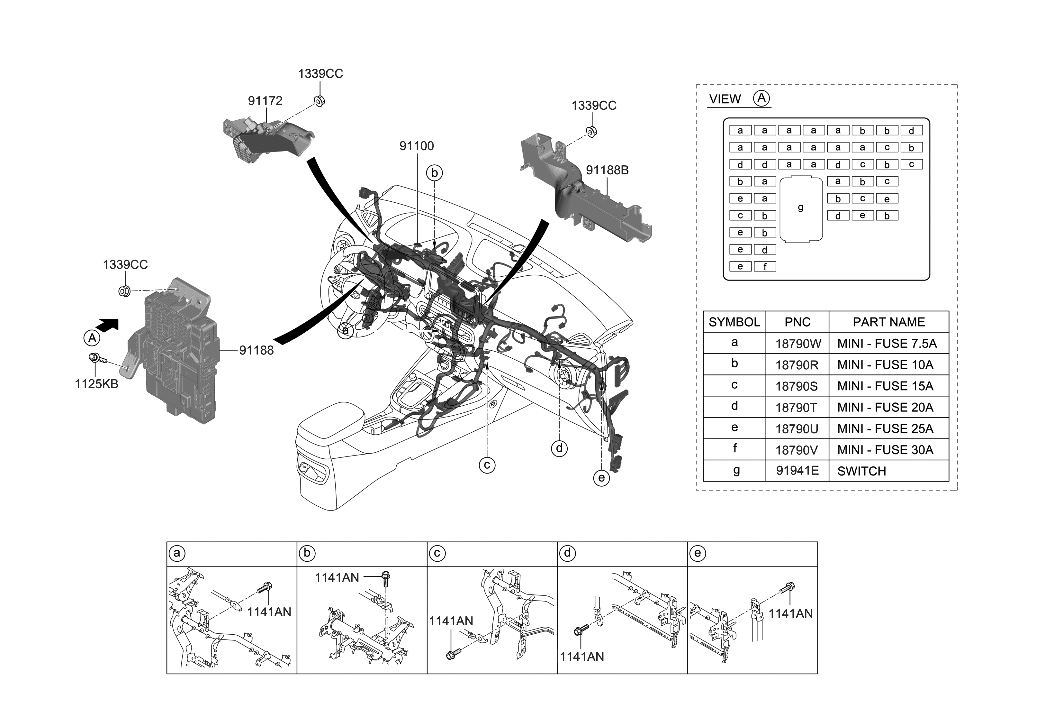 Hyundai 91950-I3120 JUNCTION BOX ASSY-I/PNL