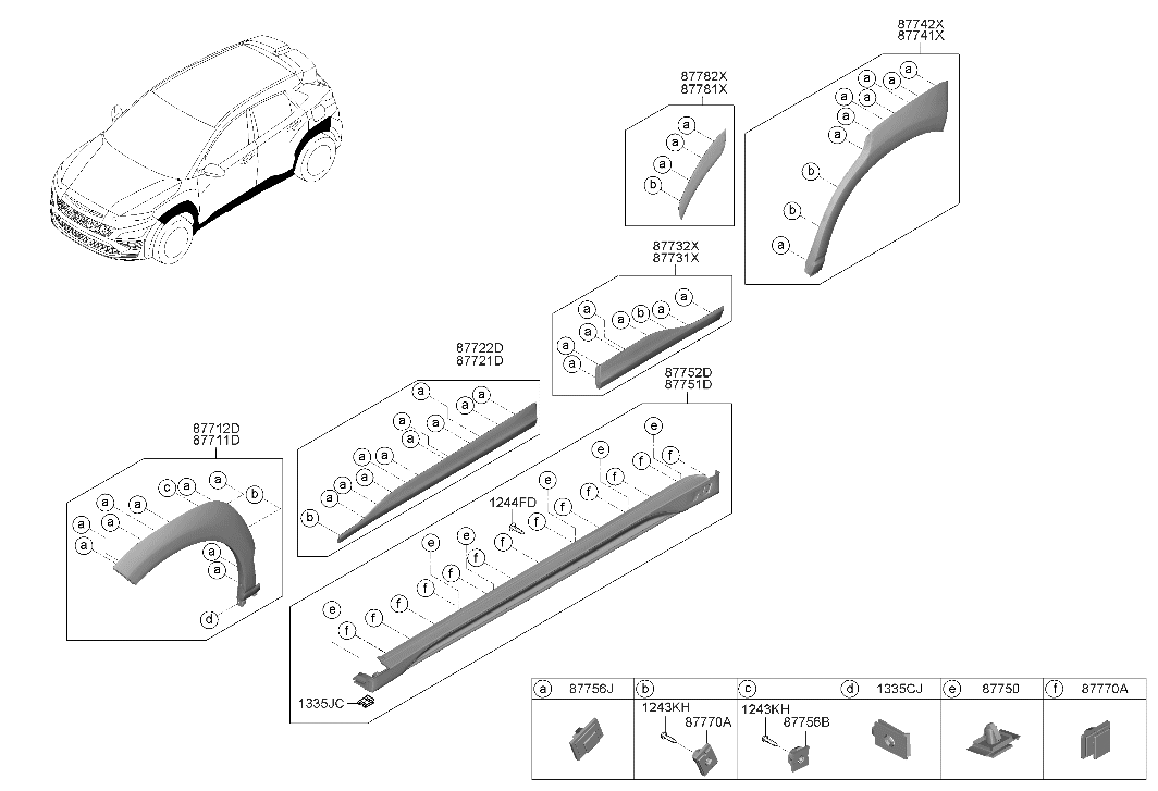 Hyundai 87751-I3000 MOULDING ASSY-SIDE SILL,LH