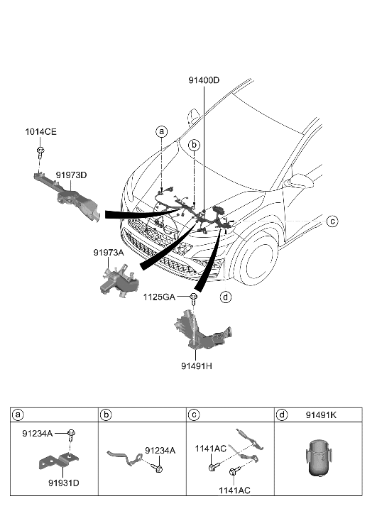 Hyundai 91400-I3031 WIRING ASSY-CONTROL