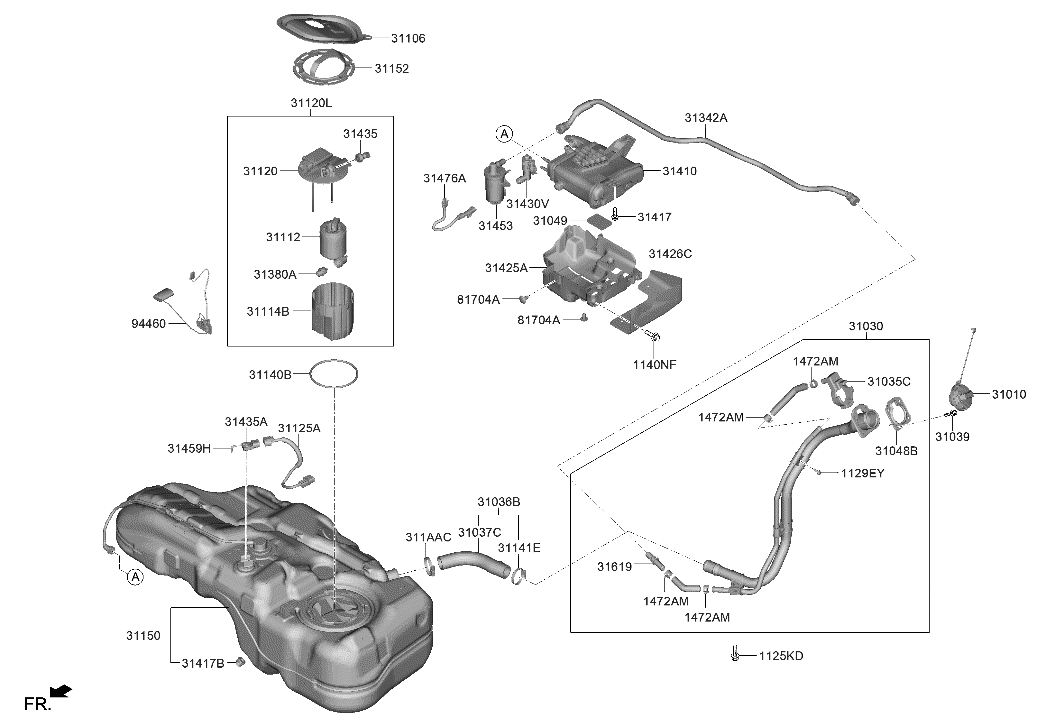 Hyundai 31112-C0000 FILTER-FUEL PUMP