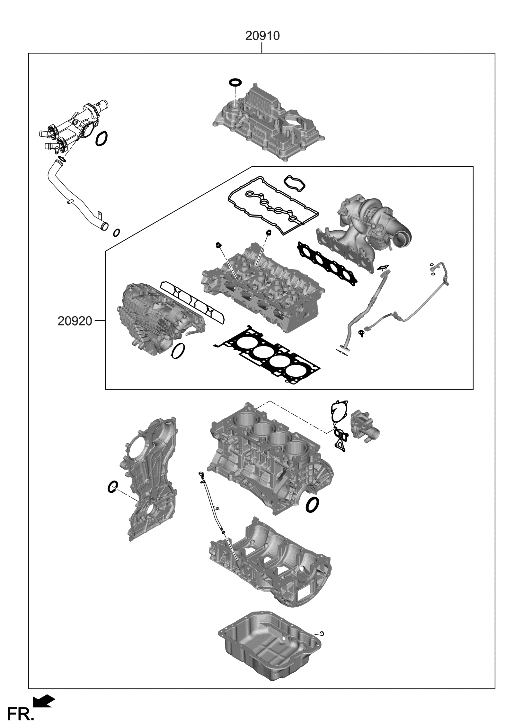 Hyundai 20920-2GF01 GASKET KIT-ENGINE OVERHAUL UPR