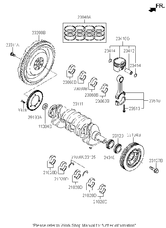 Hyundai 23200-2G710 FLYWHEEL ASSY