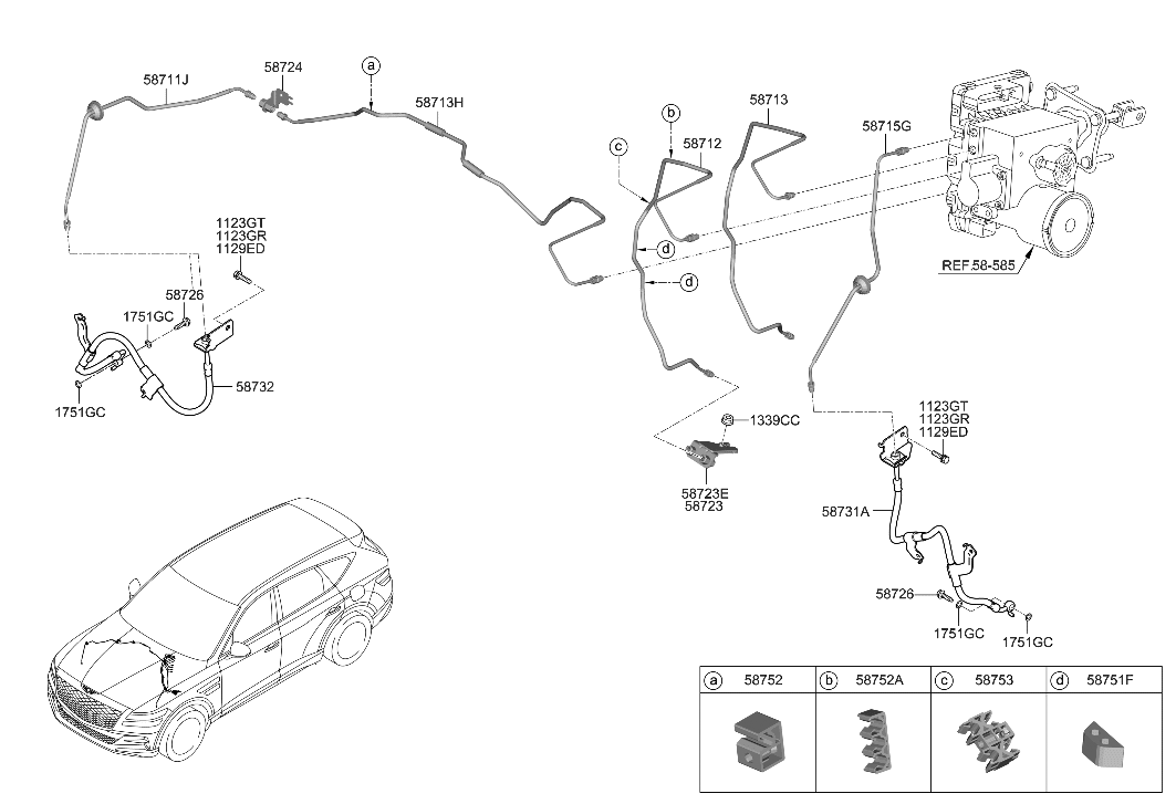 Hyundai 58723-T1000 Connector Assembly-Brake Fuel Line