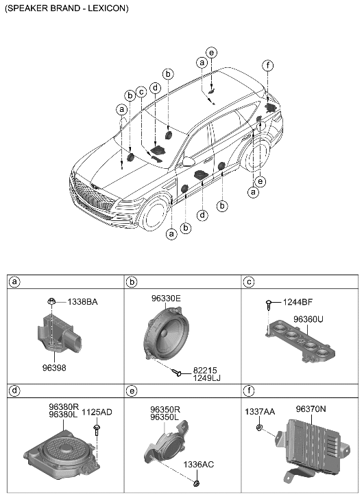 Hyundai 96380-T6000-UBL SPEAKER-SUB WOOFER,LH