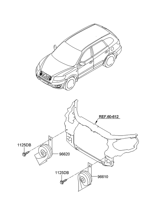 Hyundai 96621-3J100--DS Horn Assembly-High Pitch