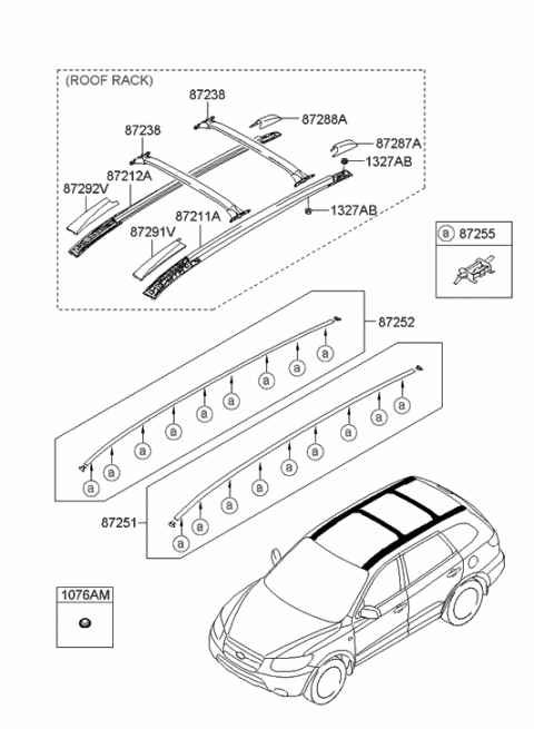 2006 Hyundai Santa Fe Roof Garnish & Rear Spoiler Diagram