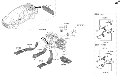 2022 Hyundai Santa Cruz Heater System-Duct & Hose Diagram