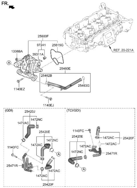 2023 Hyundai Sonata Hybrid INTEGRATED THERMAL-MANAGEMENT Diagram for 25600-2S500