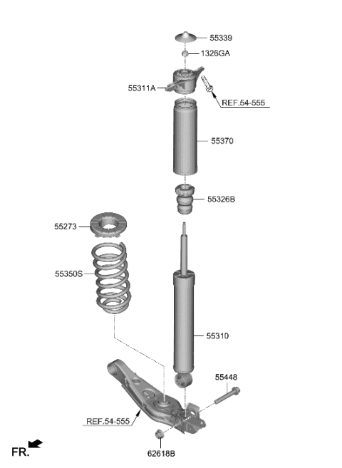 2023 Hyundai Santa Cruz Rear Spring & Strut Diagram