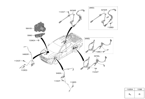 2022 Hyundai Sonata Hybrid Bracket-Hydraulic Module Diagram for 58920-N9010