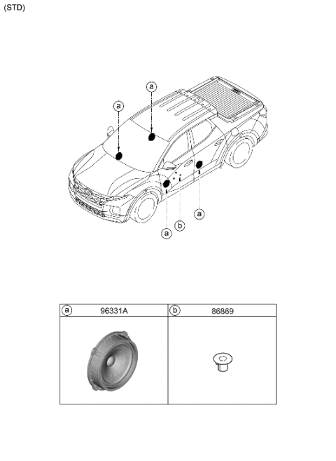 2022 Hyundai Santa Cruz Speaker Diagram 1