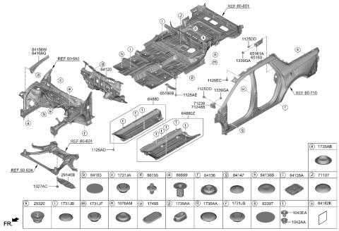 2023 Hyundai Santa Cruz MEMBER ASSY-PARTITION SIDE,LH Diagram for 69618-K5000