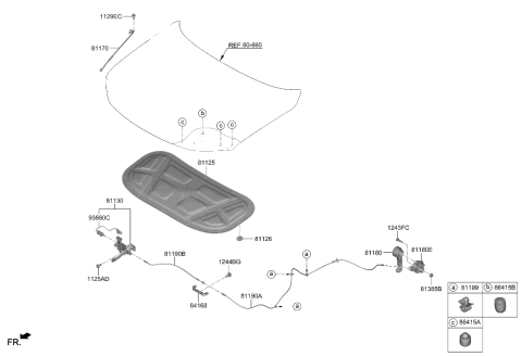 2022 Hyundai Sonata Hybrid SWITCH ASSY-HOOD Diagram for 81134-K5000