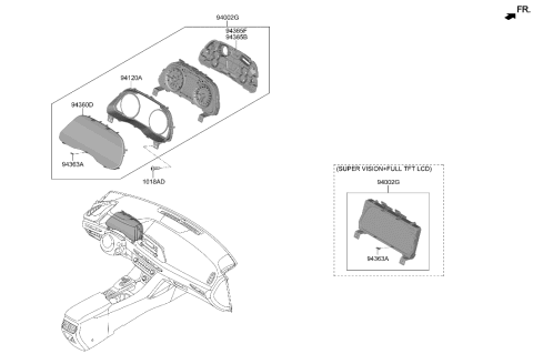 2006 Hyundai Accent CLUSTER ASSY-INSTRUMENT Diagram for 94001-L1320