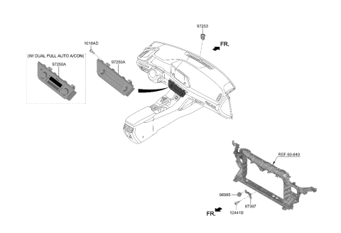 2006 Hyundai Accent CONTROL ASSY-HEATER Diagram for 97250-L0001-SSW