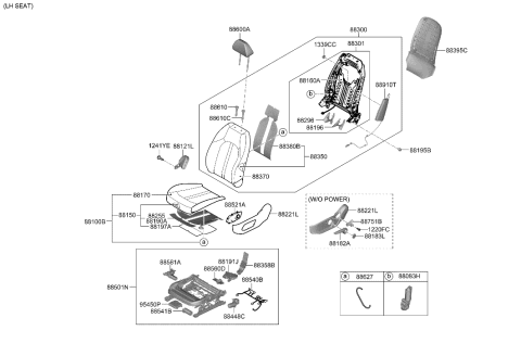 2023 Hyundai Sonata Back Assembly-FR Seat,LH Diagram for 88300-L1770-VSV