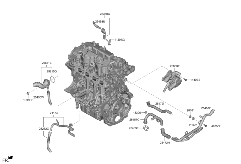 2023 Hyundai Sonata Coolant Pipe & Hose Diagram 2
