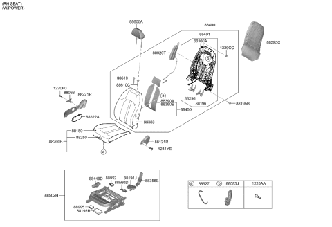 2023 Hyundai Sonata Shield Cover-FR Seat INR,RH Diagram for 88041-L1000-YTH