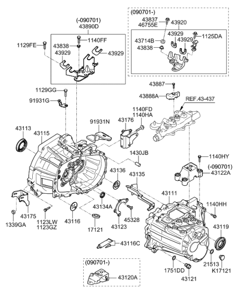 2006 Hyundai Elantra Transaxle Case-Manual Diagram