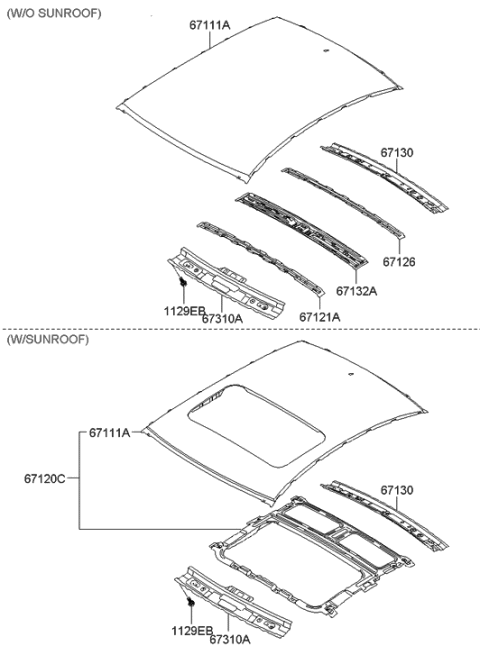 2010 Hyundai Elantra Roof Panel Diagram