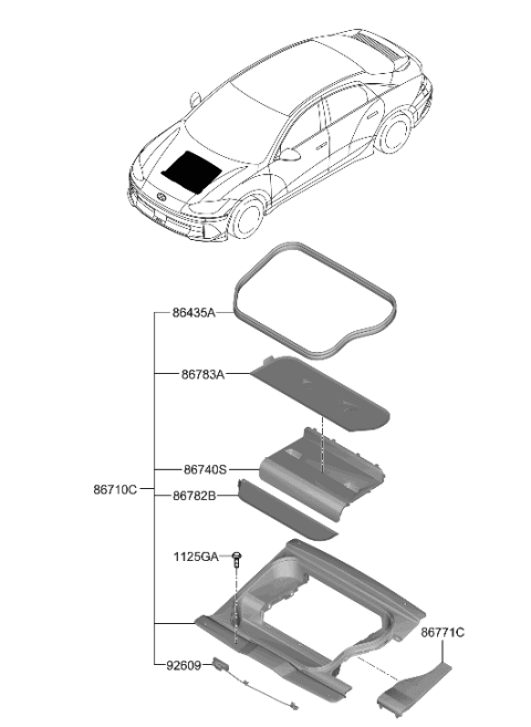 2023 Hyundai Ioniq 6 Front Trunk Diagram