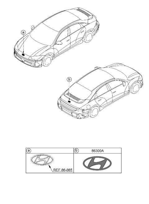 2023 Hyundai Ioniq 6 Emblem Diagram