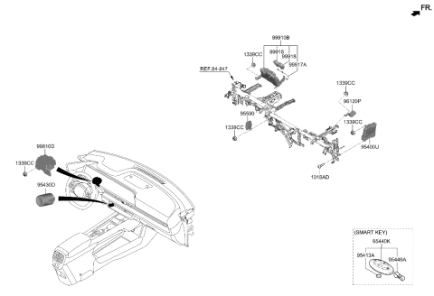 1992 Hyundai Elantra SW ASSY-BUTTON START Diagram for 93502-GI000-LS5