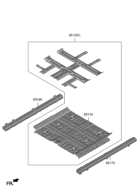 2023 Hyundai Ioniq 6 PANEL ASSY-SIDE SILL INNER,LH Diagram for 65170-KL000